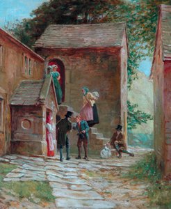 Näkymä pihalle hahmoineen, Kilnhurst, Todmorden, n. 1860