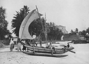Outrigger-kalastuskanootti Mount Lavinia Sea Shoressa, c1890, 1910