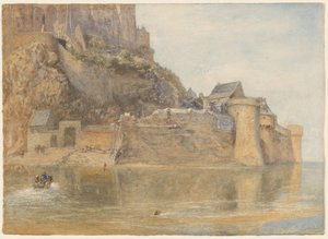Linnoitusmuurit, Mont-Saint-Michel, Ranska tekijältä Alfred William Hunt