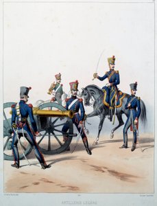 Napoleonin Armee: Kevyttykistö. Kaiverrus Alfred De Marbot (1800-luku) 1812. Malmaison, Musee Du Chateau. tekijältä Alfred de (after) Marbot