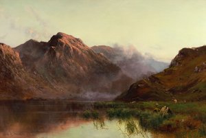 Metsästys Wildfowl Llyn Crafnant (öljy kankaalle) tekijältä Alfred de Breanski