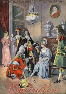Tuhkimo, kansantarina. Kuva Vaccarista ja Carreystä "" Les beaux tales"" -kokoelmassa "" Nos loisirs""" noin 1910. Yksityinen kokoelma.