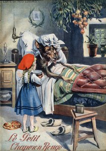 Pieni Punahilkka. Kansantaru. Kuva Vaccarista ja Carreystä "" Les beaux tales"" -kokoelmassa "" Nos loisirs""" noin 1910. Yksityinen kokoelma.
