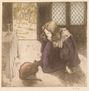 Sisustus, Pieni tyttö kissan kanssa La Petite fille au chat, 1897.
