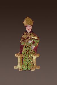 Unkarin kuningas Lajos II 1506-26 neuvostossa ennen Mohacin taistelua vuonna 1526, 1558 muste ja kultalehti vellumyksityiskohta 290004 tekijältä Ali Amir Beg