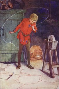 Hän havaitsi Tinker Bellin lasissaan (värinen lito)