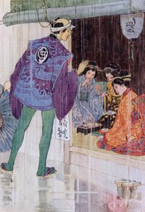Kuvitus elokuvalle The Story of the Mikado (värilitho) tekijältä Alice Bolingbroke (after) Woodward