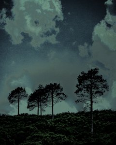 Viimeinen valo, 2018 (käsin maalattu valokuva)