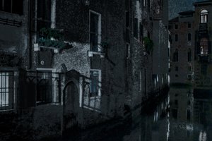 Moonshadows, Venetsia, 2018 (käsin maalattu valokuva)