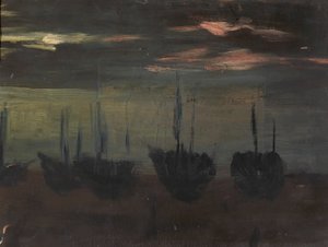 Laivat Moonlightissa, n.d. tekijältä Alice Pike Barney