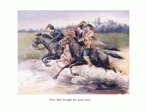 Miten he toivat hyvän uutisen Gentistä Aixiin, kuvitus teoksesta Runoja nuorille: Robert Browning, noin 1920 tekijältä Alice Ross