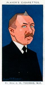 James Henry Thomas, brittiläinen ammattiyhdistysaktivisti ja poliitikko, 1926.