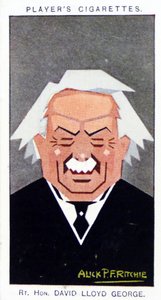 Vuoden 1926 pelaajan savukekortti, jossa on kuva: David Lloyd George