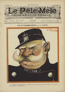 Ei kokoontumisia. Le Pele-Mele -lehden kuvitus, 1902