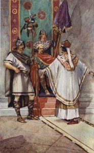 St Paulinus ja kuningas Edwin (väri litho)