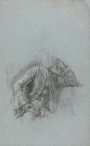Tutkimus istuvan herrasmiehen muotokuvaa varten (liitu ja kanto sinisellä paperilla) tekijältä Allan Ramsay