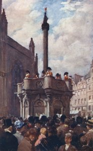 Una proclama reial del Mercat Cross (litografia en color) finlandès tekijältä Allan Stewart