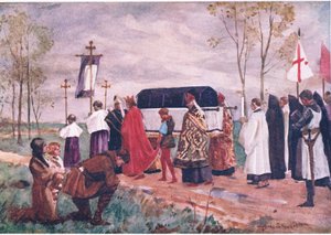 Pyhän Hughin hautaus, kuvitus julkaisusta Children