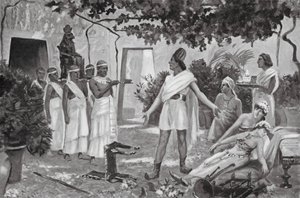Paholaisen riivaaman heettiläisen prinsessan parantaminen (litografia) tekijältä Allan Stewart