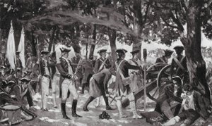 Plasseyn taistelu, 23. kesäkuuta 1757 (litografia) tekijältä Allan Stewart