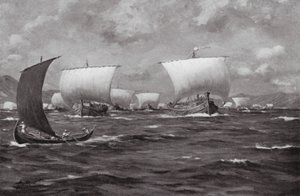 Kserkses ruoskii Hellespontia (litografia) tekijältä Allan Stewart