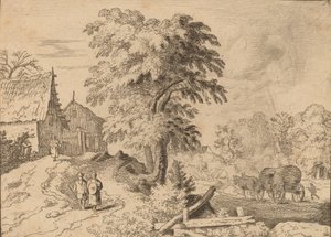 Kärry, jossa on kaksi vetohevosta, luultavasti n. 16451656. tekijältä Allart van Everdingen
