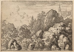 Kirkko kukkulalla, luultavasti n. 16451656. tekijältä Allart van Everdingen