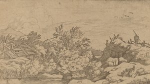 Vuohilauma kukkulalla, luultavasti n. 16451656. tekijältä Allart van Everdingen