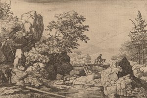 Ratsumies sillalla, luultavasti n. 16451656. tekijältä Allart van Everdingen
