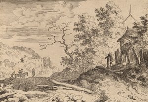 Kota aidan jäännöksillä, luultavasti n. 16451656. tekijältä Allart van Everdingen