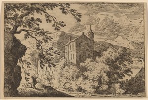 Suuri talo tornilla, luultavasti n. 16451656. tekijältä Allart van Everdingen