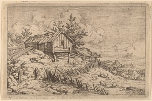 Mies lähellä tuhoavan aidan sisäänkäyntiä tekijältä Allart van Everdingen
