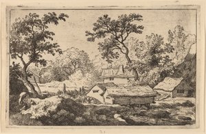 Mylly vesiputouksen alla, luultavasti n. 16451656. tekijältä Allart van Everdingen