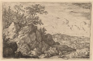 Talonpoika koiransa kanssa, luultavasti n. 16451656. tekijältä Allart van Everdingen