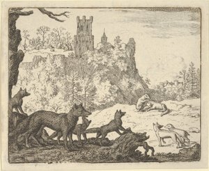 Renard lähtee mäyrän kanssa, 1650-75. tekijältä Allart van Everdingen