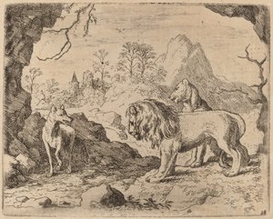 Reynard lupaa paljastaa piilotetun aarteen, luultavasti c. 16451656. tekijältä Allart van Everdingen