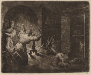 Reynard varastaa kaponin pastorilta, luultavasti n. 16451656. tekijältä Allart van Everdingen