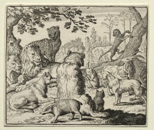 Reynard the Fox: Lion Orders Etsi Reynardia. tekijältä Allart van Everdingen