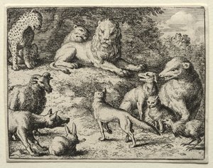 Reynard the Fox: Reynard ilmestyy oikeuteen. tekijältä Allart van Everdingen