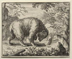 Reynard the Fox: Reynard lupaa hunajaa karhulle tekijältä Allart van Everdingen