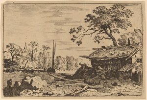 Ruinous Hut, luultavasti n. 16451656. tekijältä Allart van Everdingen