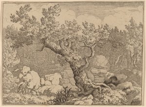 Urheilija lähellä suurta puuta, luultavasti n. 16451656. tekijältä Allart van Everdingen