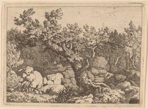 Urheilija lähellä suurta puuta, luultavasti n. 16451656. tekijältä Allart van Everdingen