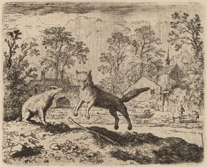 Mäyrä määräsi katumuksen Reynardille, luultavasti n. 16451656. tekijältä Allart van Everdingen
