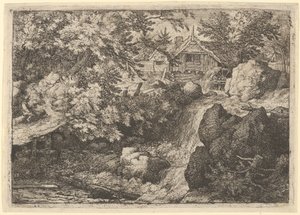 Kaskadi lähellä vesimyllyä, 1600-luku. tekijältä Allart van Everdingen