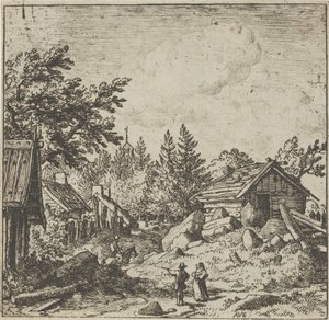 Hamlet vuoristoisella pohjalla, 1600-luku. tekijältä Allart van Everdingen