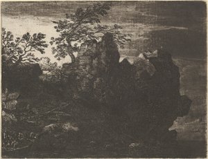 Suuri kallio joella, 1600-luku. tekijältä Allart van Everdingen