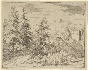 Mies kahden kuusen välissä, 1600-luku. tekijältä Allart van Everdingen