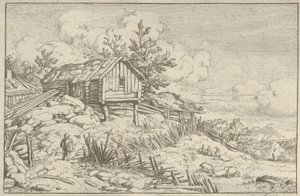 Mies lähellä tuhoavan aidan sisäänkäyntiä, 1600-luku. tekijältä Allart van Everdingen