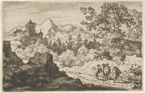 Kolme miestä ja portteri, 1600-luku. tekijältä Allart van Everdingen